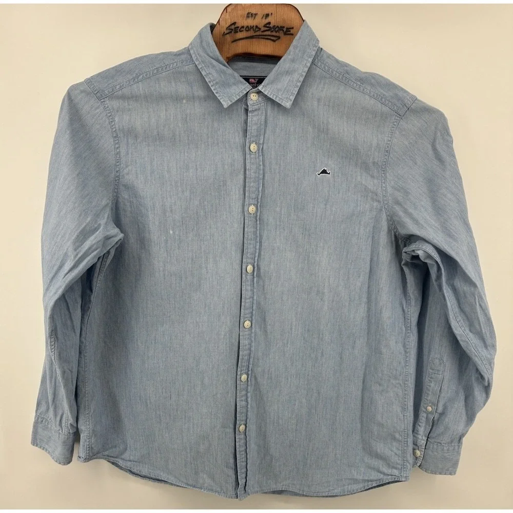 Vineyard Vines Classic Fit Chambray Button Down Shirt Men's XL Subtle Whale Logo